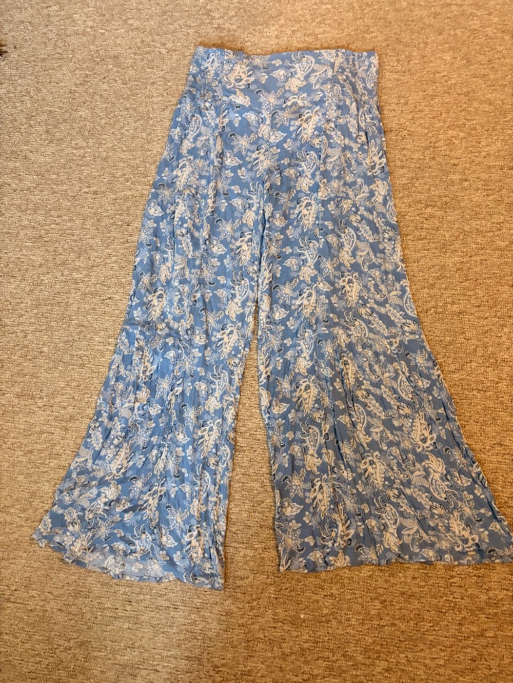 Floral rewash blue pants
